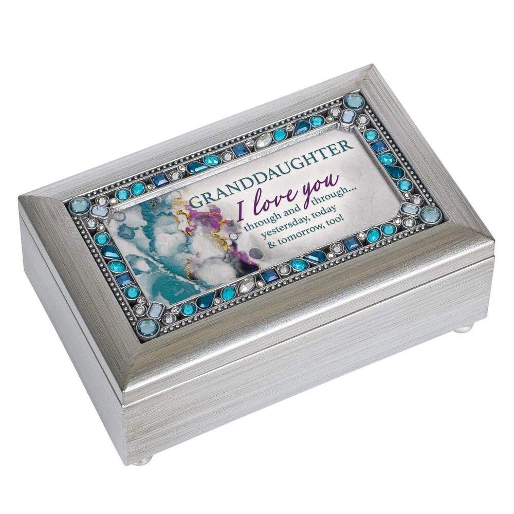 4639 Granddaughter I Love You Brushed Silvertone Jewelry Petite Music Box